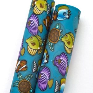 Seascape Polymer Clay Pen Blank